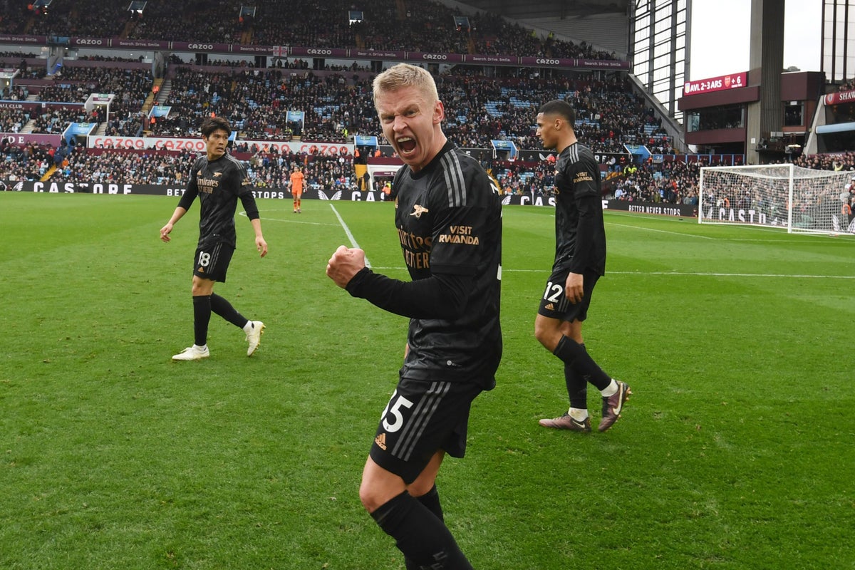 Oleksandr Zinchenko rugit Arsenal revendique le personnage vainqueur du titre après un spectacle tardif à Aston Villa