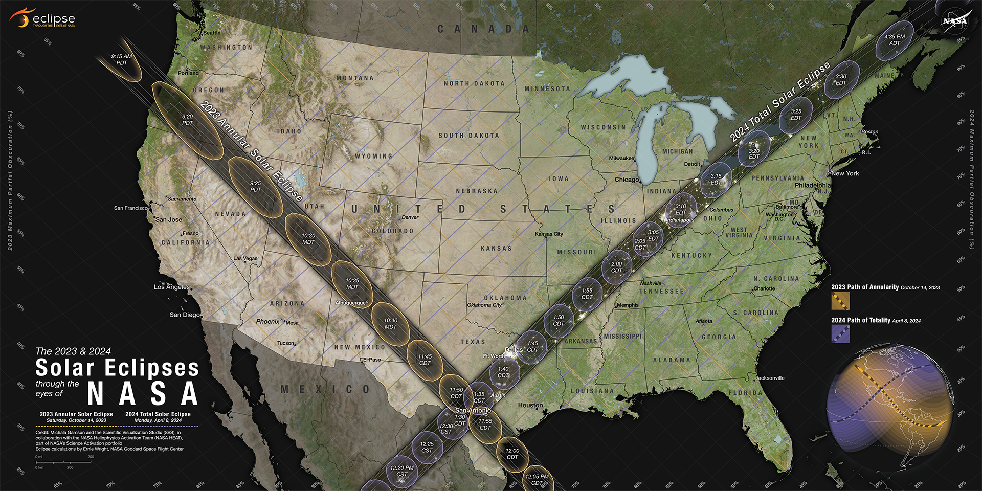 Cette nouvelle carte de la NASA montre les meilleurs endroits pour voir les éclipses solaires aux États-Unis