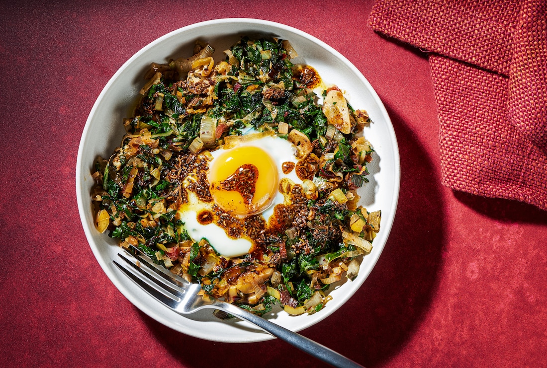 Recette d'œufs au four avec légumes verts Tadka