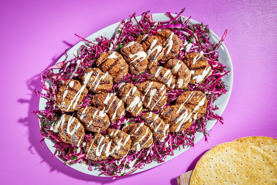 Recette de galettes de merguez grillées avec salade de chou