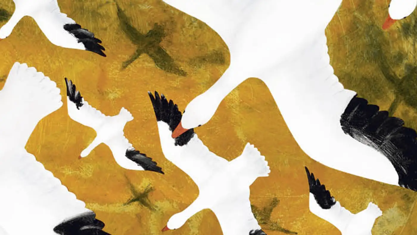 Dans ce nouveau livre pour enfants, c'est « La saison des Oies des neiges » pour un petit garçon et sa Pop